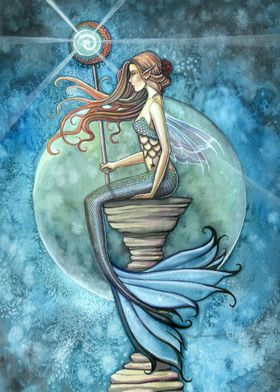 Jade Moon Mermaid Art