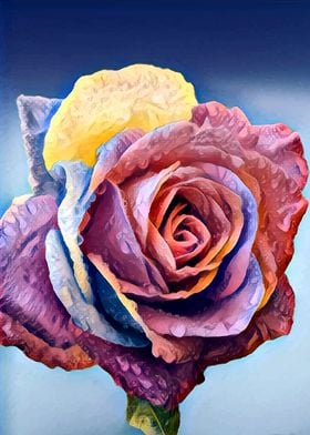 Multicolored Painted Rose