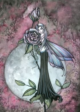 Midnight Rose Fairy Art