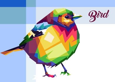 bird with colorful blue