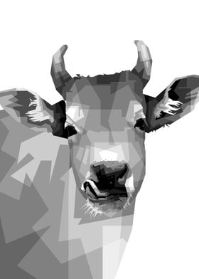 cow animal grayscale