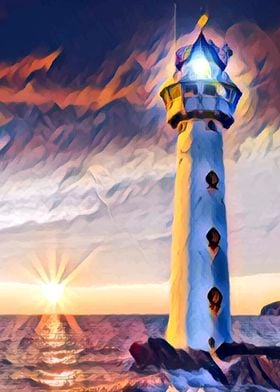 Lighthouse in evening