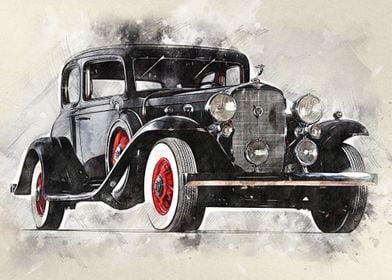 Classic car Vintage Art