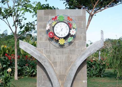 Wall Clock Flower 