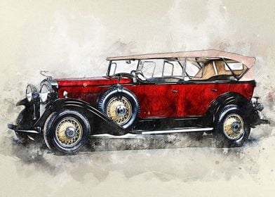 Classic Car Sketch Art