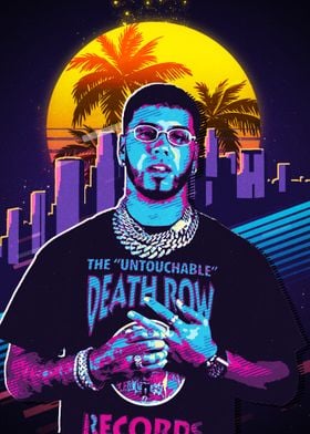 Anuel AA 80s style