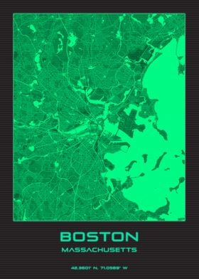 Boston MA Synthwave map