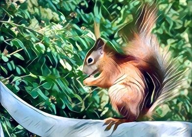 Squirrel on a branch