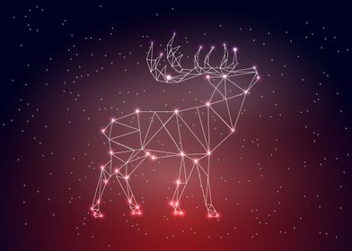 lowpoly deer in  sky