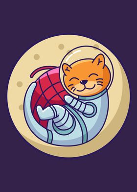 astronaut cat illustration