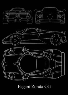 Pagani Zonda C21 Blueprint