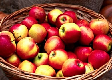 Apples In A Wicker Basket