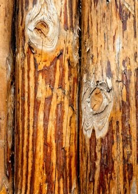 Heavy Wooden Log Fence