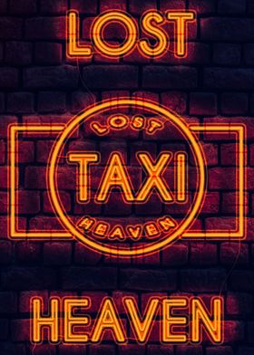 Lost Heaven Taxi Neon Sign