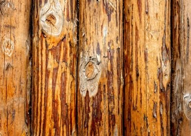 Heavy Wooden Log Fence