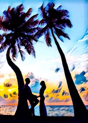 Palm trees couple