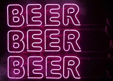 Pink Beer Sign Neon