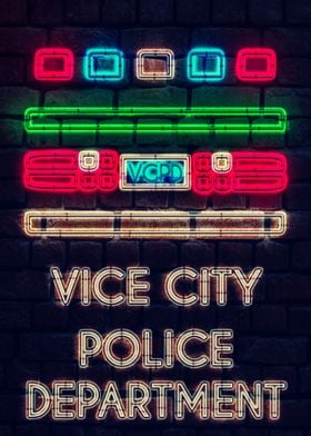 Vice City Police Neon Sign