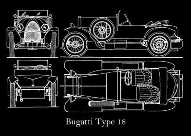 Bugatti Type 18 Blueprint