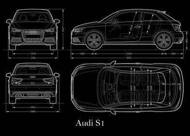 Audi S1 2014 Blueprint