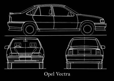 Opel Vectra 1989 Blueprint