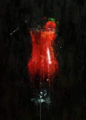 Painted red cocktail