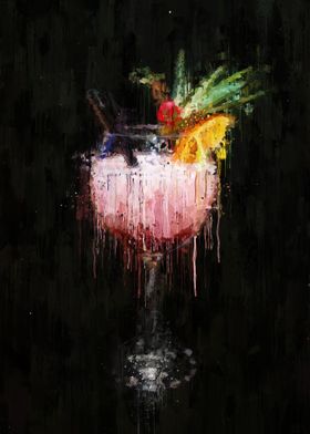 Painted pink cocktail