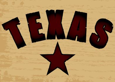 Texas on a Wood Grain