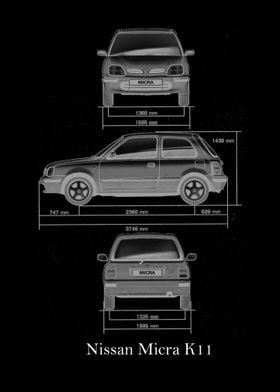 Nissan Micra K11 Blueprint