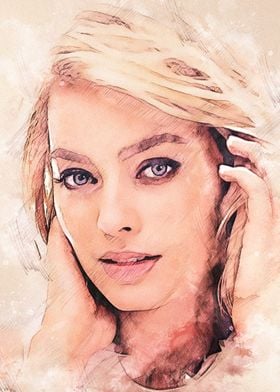 Margot Robbie Sketch Art