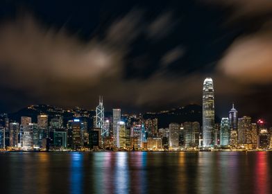 Hong Kong skyline by night