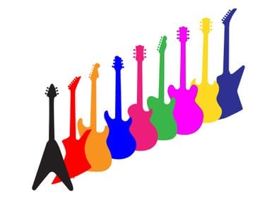 Modern Guitar Silhouettes