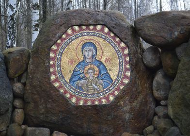 Mosaic of Mary and Christ