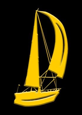 Yellow Sailing Yacht