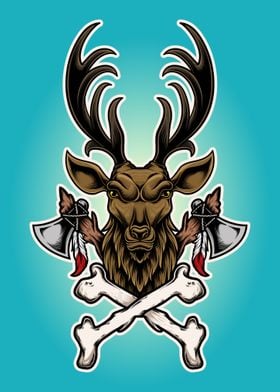 Deer X bone axe