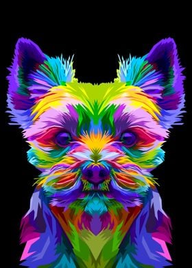 colorful yorkshire terrier