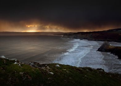 Storm clouds at sunset