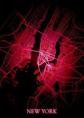 New York Red Map