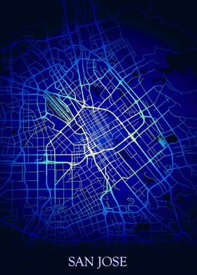 San Jose Blue map