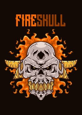 Fire Skull Illustration