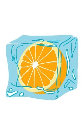 Ice Cube Orange Fruit