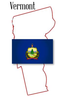 Vermont State Map and Flag