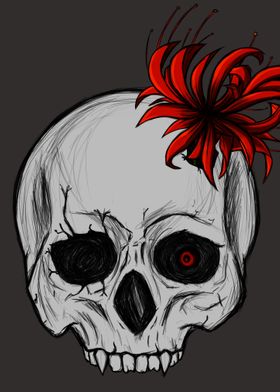 Vampire Skull and flower 