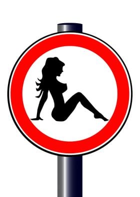 Trucker Girl Road Sign