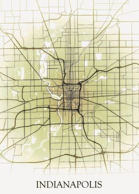 Indianapolis Monocrome Map