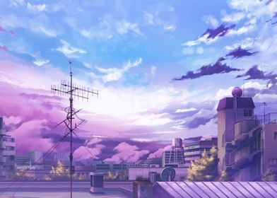 Purple City Background