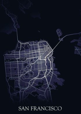 San Francisco Night map