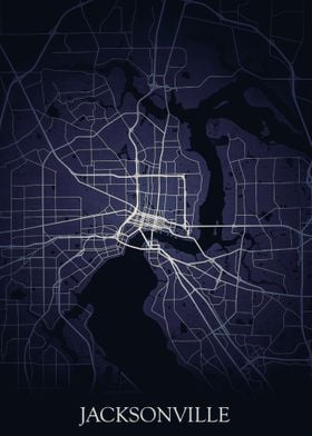 Jacksonville Night Map