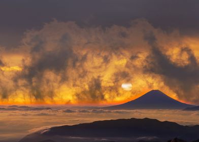 Sunset at the volcano