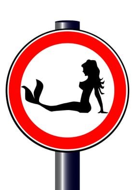 Trucker Mermaid Road Sign